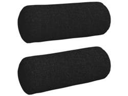 Cojines Bolster 2 Uds Negro Ø 15 X 40 Cm Tela