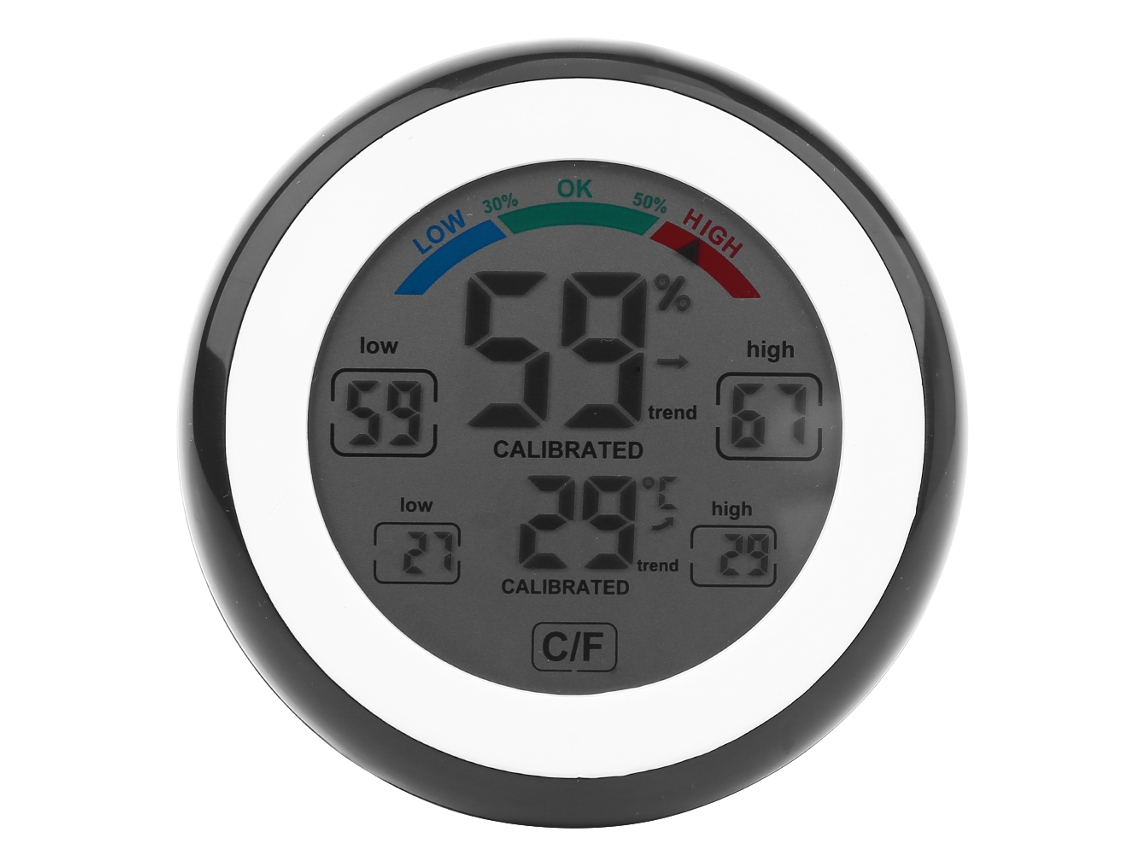 Termómetro Higrómetro Digital Lcd Para Interiores Con Pantalla Clara E Instalación Versátil (negro)