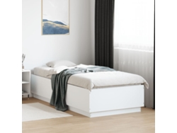 Estructura De Cama Con Led Madera Ingeniería Blanco 90x200 Cm