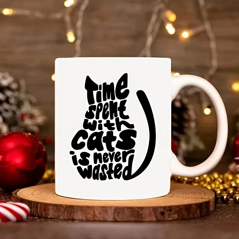 Taza De Cerámica Blanca De 330 Ml Para Café O Té Con Leche, Ideal Para Amantes De Los Gatos. Juego De Vajilla Creativa Para El Hogar.