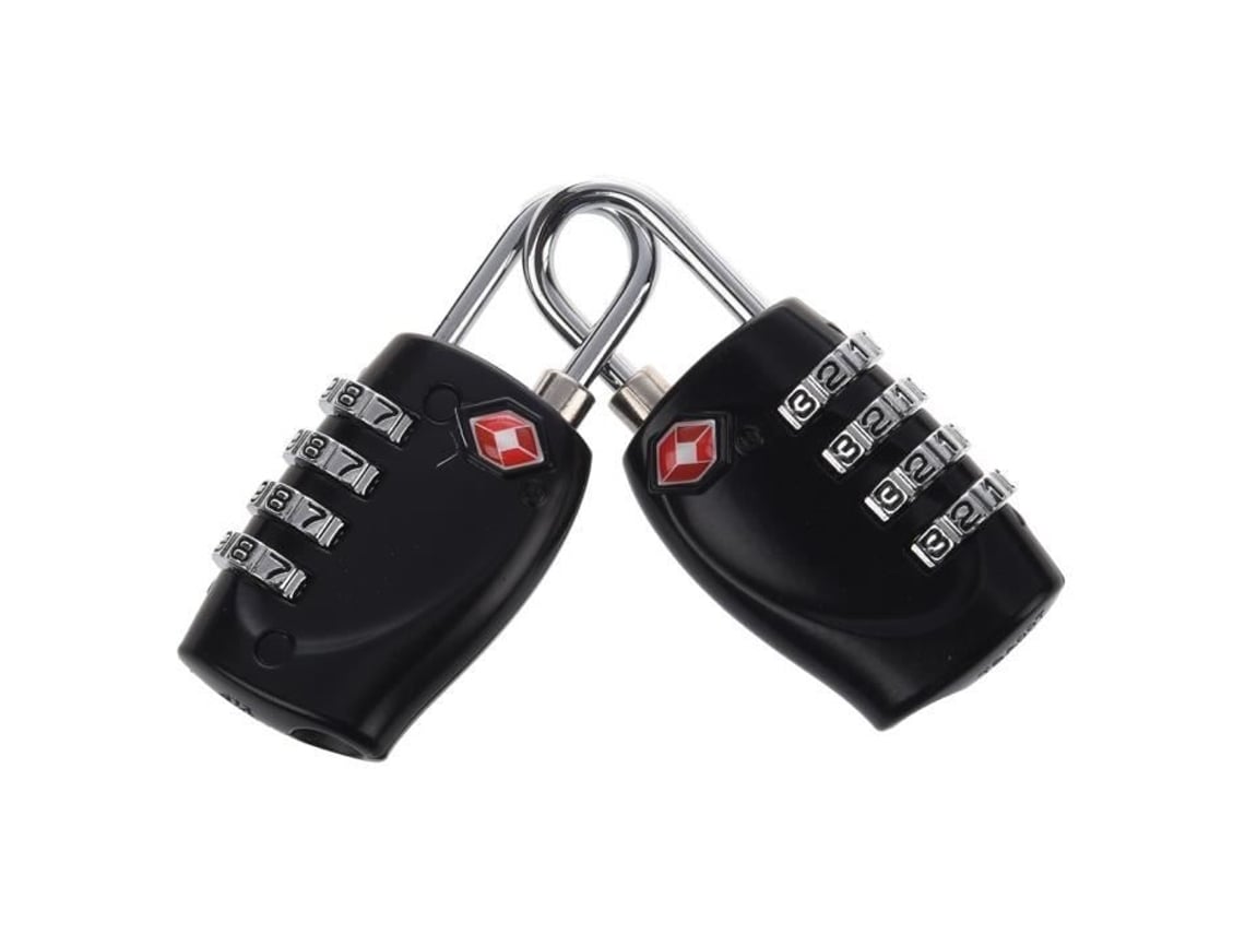 2 X Multicolor 4 Dial TSA Candado de Combinación Reducible Equipaje Bloqueo de Viaje SODIAL