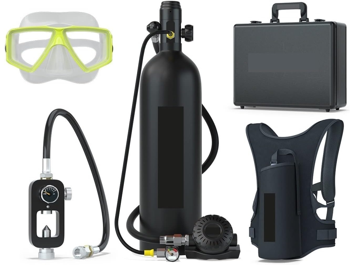 Mini Botella Portátil De 2 Litros Para Buceo Con Correa Para Natación En Aguas Profundas Y Respirador.