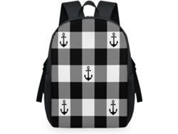 Mochila Tropicallife Estampado Anclas A Cuadros Para Niños Niñas Hombres Mujeres Mochila Escolar Informal P