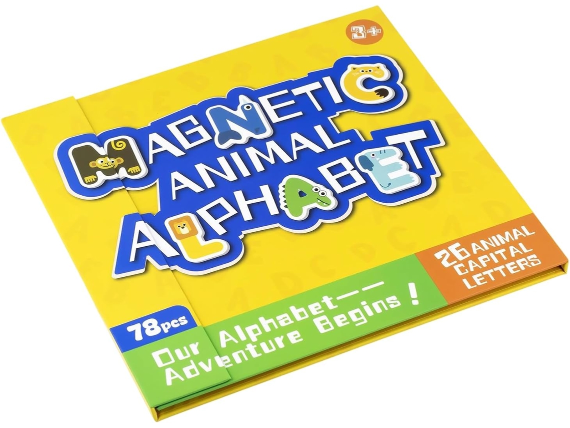 Imanes de nevera con el alfabeto | Juegos educativos de animales, imanes de nevera para niños AP Gokoco