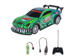 Coche Teledirigido A Escala 1:22, Vehículo De Carreras Eléctrico Con Luces, Regalo Para Adultos Y Niños, Verde.