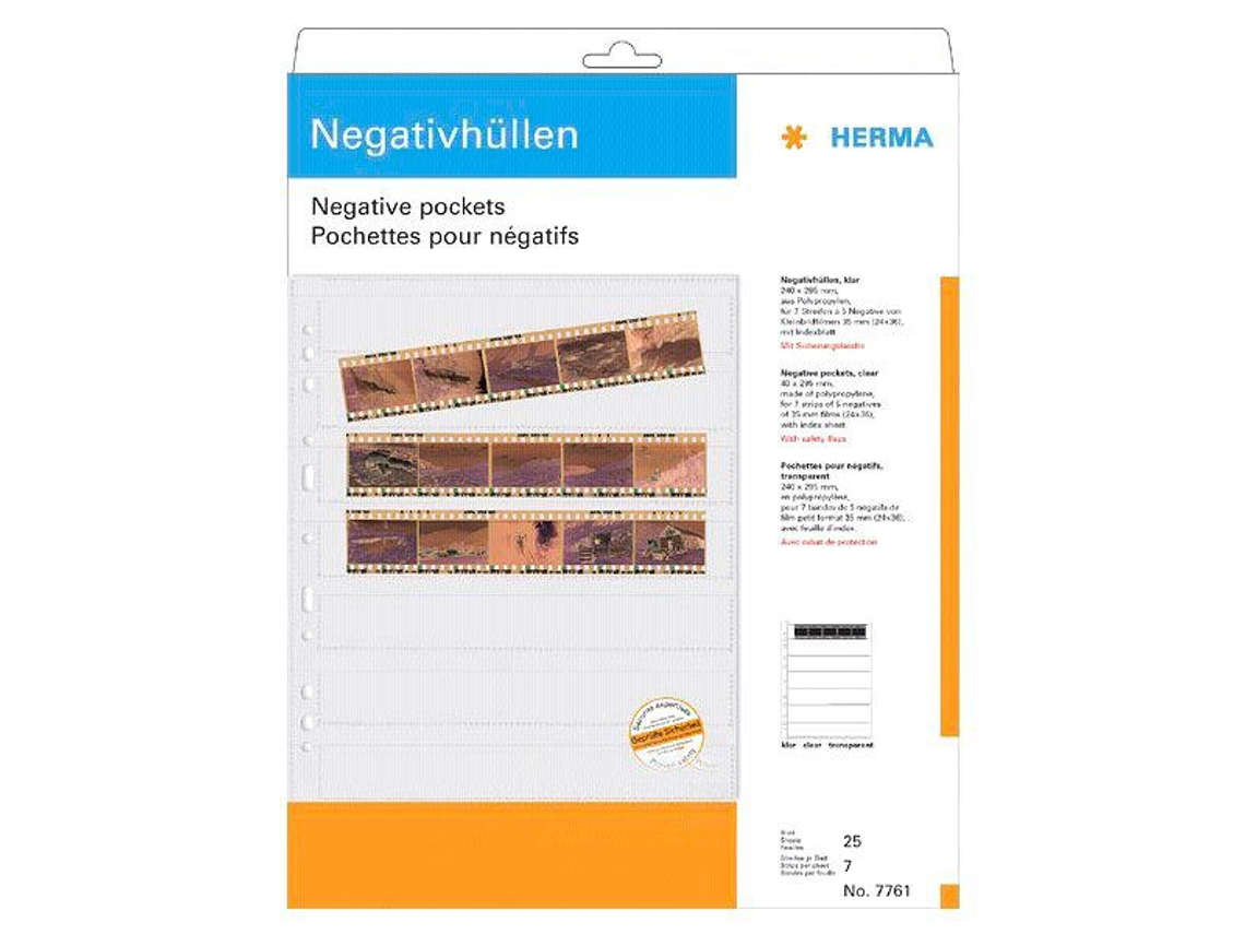 Herma 7761 Almacenamiento fotográfico 25 páginas Página de almacenamiento de negativos