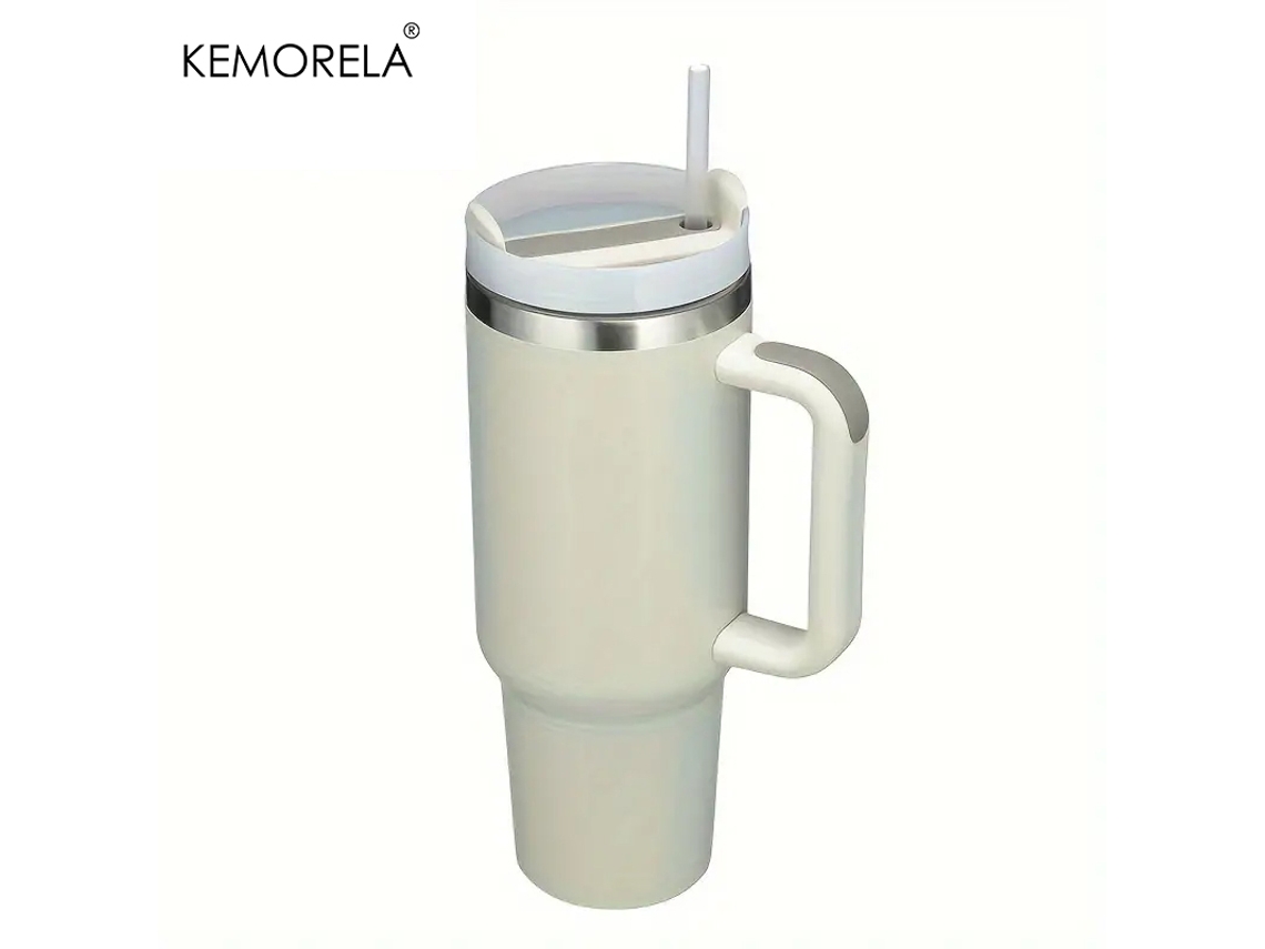 (estilo 9) Taza Térmica De Acero Inoxidable Con Asa, Tapa Y Pajita, Estilo Mujer