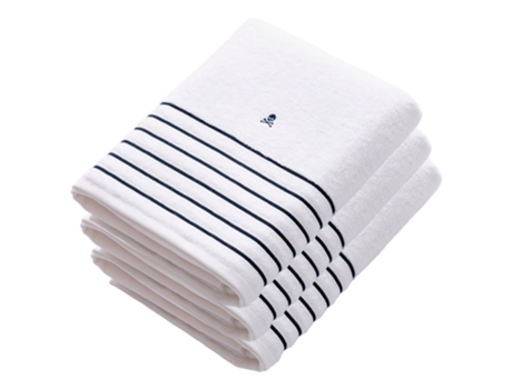 Juego de 3 Toallas de Ducha SCALPERS Home 100% Algodón (90x150cm Blanco)