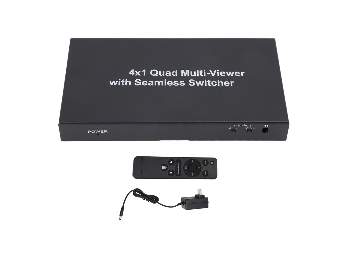 Switch Multivisor 4x1 Quad Multi Viewer Seamless 1080p 60hz 5 Modos De Visualización Para Cámaras De Seguridad Consola De Juegos Enchufe Usb