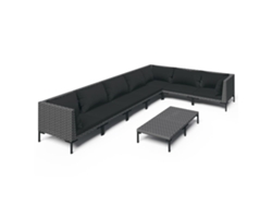 vidaXL Set muebles jardín 8 pzas y cojines ratán sintético gris oscuro
