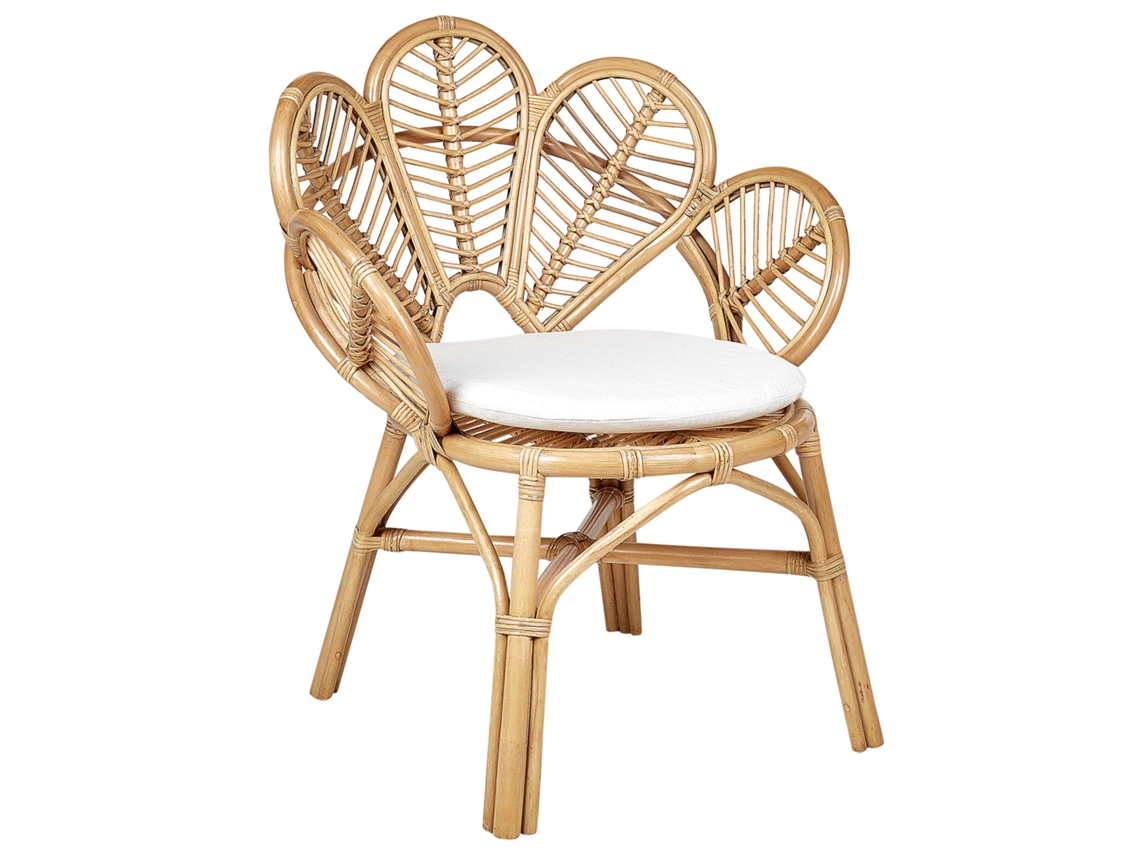 Silla de jardín BELIANI Florentine ii de Ratán Natural 74x61x88
