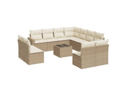 Maison Exclusive - Set De Sofás De Jardín 12 Pzas Y Cojines Ratán Sintético Marrón