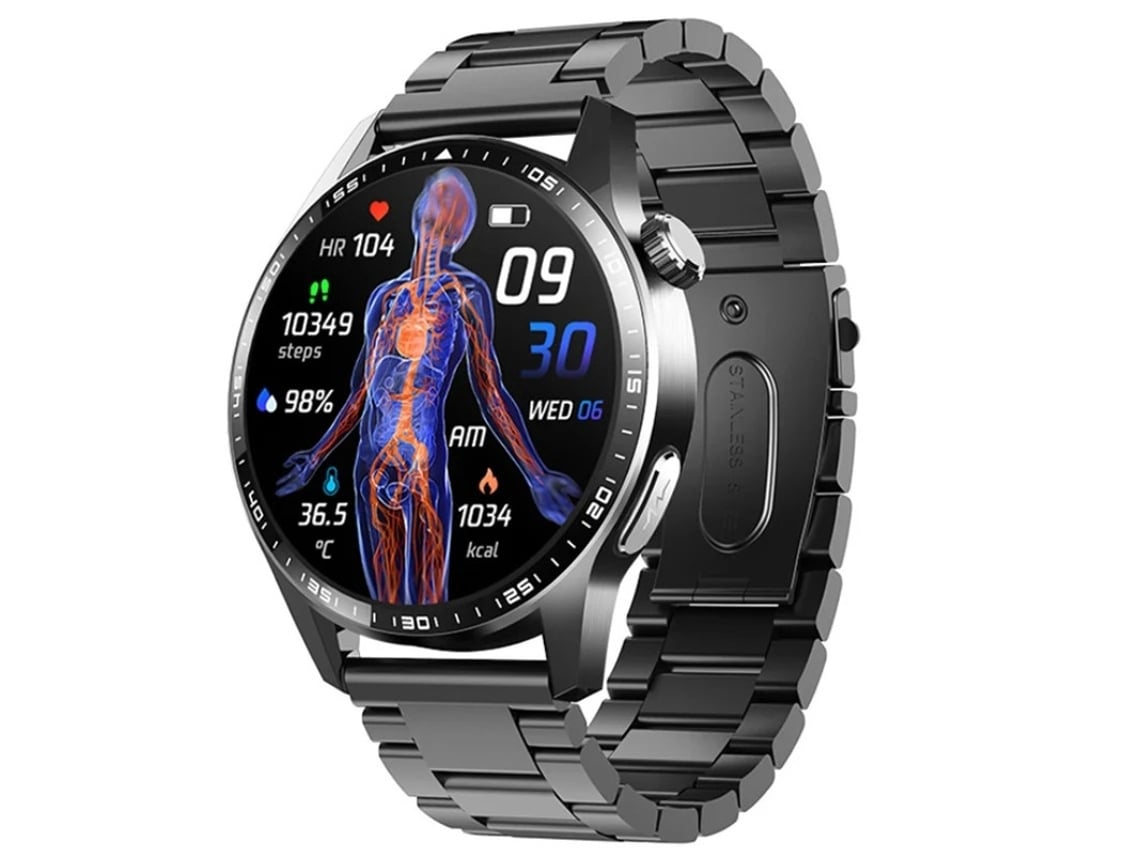 Reloj inteligente con monitorización de estrés, ECG, glucosa en sangre, ácido úrico, llamadas Bluetooth, función SOS y modos de deportes electrónicos. Yizhood