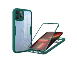 Protector de pantalla con funda antigolpes incluida para iPhone 14 Pro DIGITALLAB (Verde oscuro)