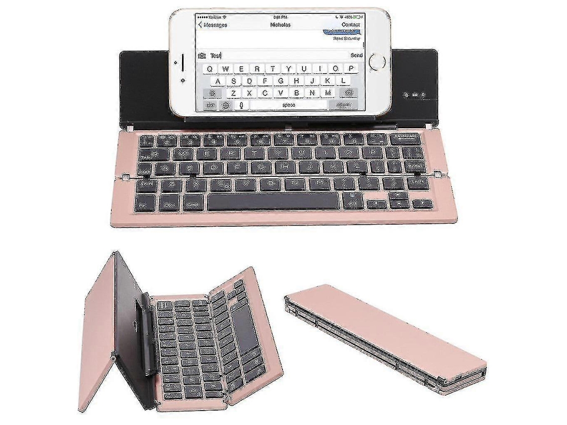 Teclado inalámbrico 3.0 portátil de aleación de aluminio, plegable, con Bluetooth, para tableta, PC y portátil Everley891 (Precio de compra)