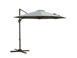 VPMKP - Sombrilla octogonal Outsunny con brazo articulado, inclinable, giratoria 360°, base cruzada, 8 varillas, aluminio/acero, Ø3x2,5 m, gris oscuro