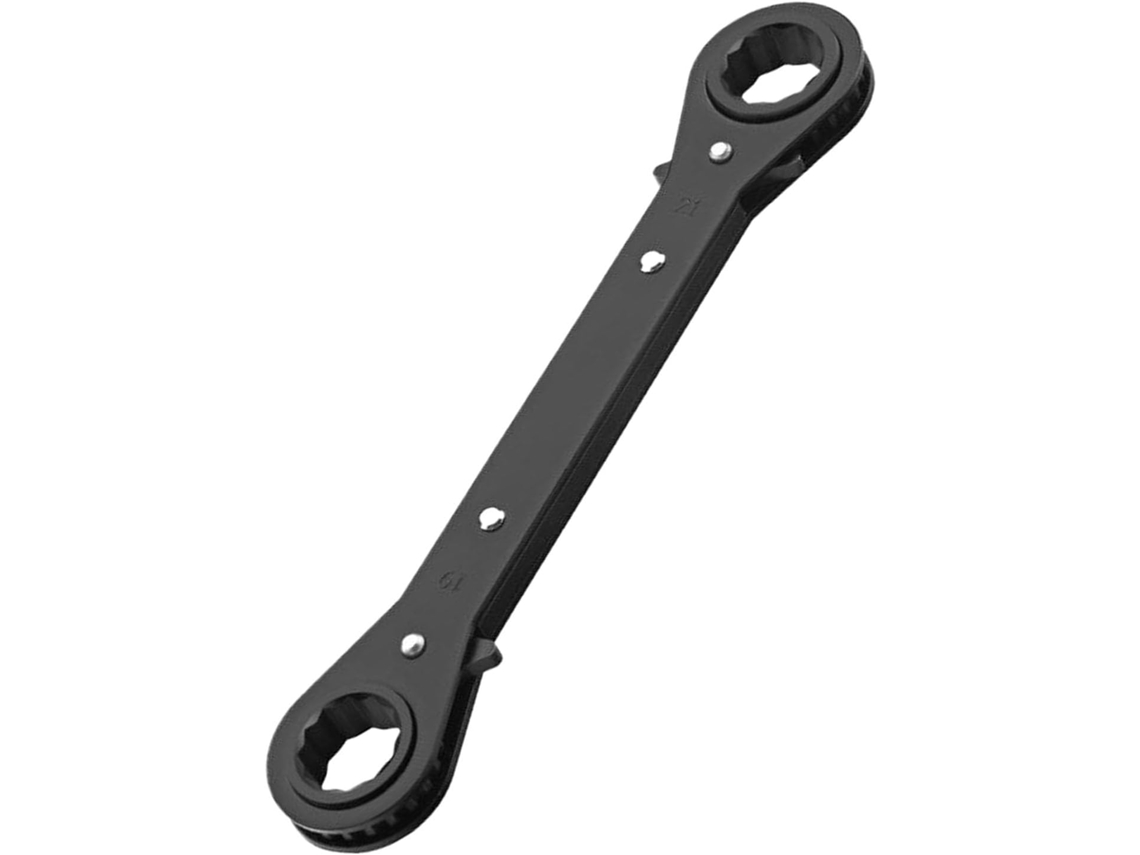 Juego de 6 llaves de carraca bidireccionales de doble cabeza de 21 mm con mango portátil para reparaciones.