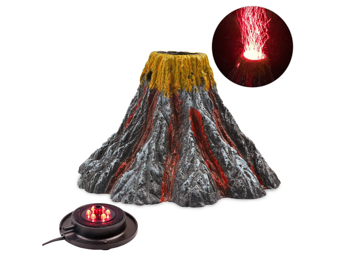 Lámpara decorativa para acuario con forma de volcán de burbujas
