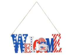 Letrero De Puerta De Madera Decorativo Portátil Con Forma De Gnomo Para El Día De La Independencia, Perfecto Para Fiestas Y El Hogar.
