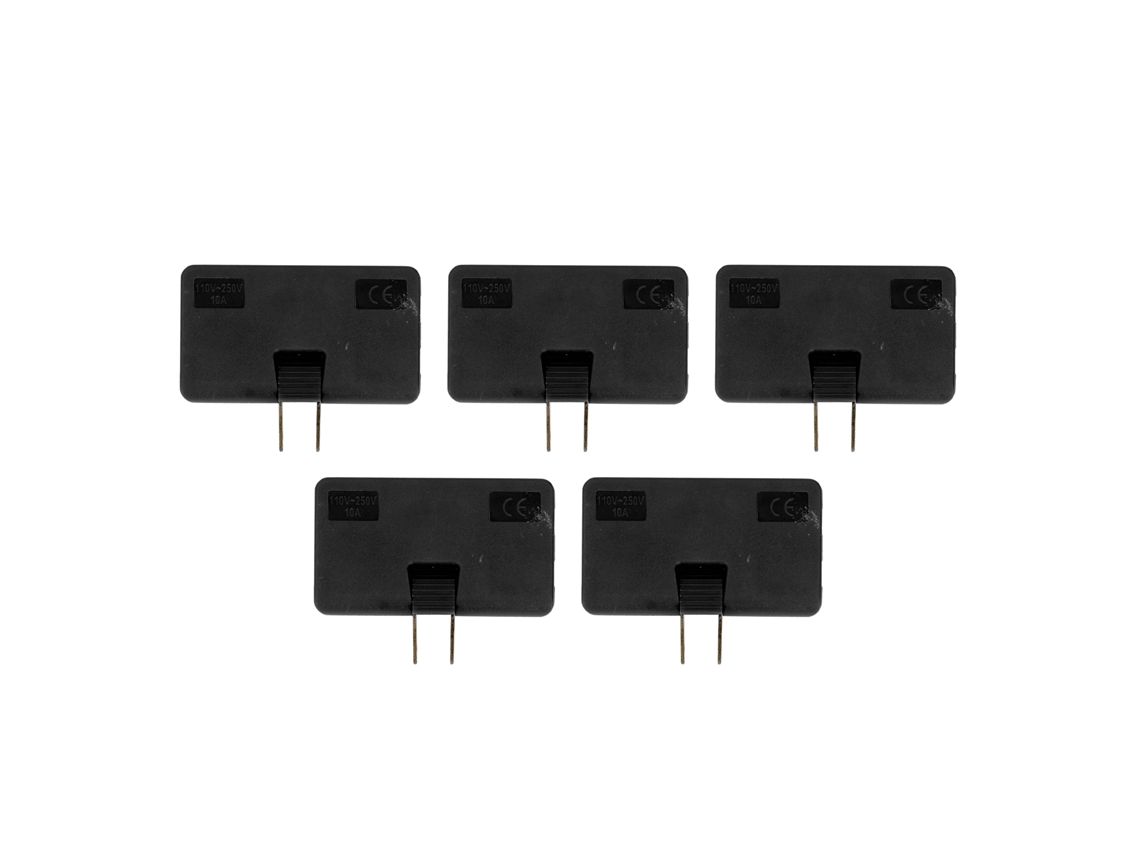 Juego de 5 adaptadores de enchufe de 1 a 3, convertidor de energía de viaje con rotación de 180°.