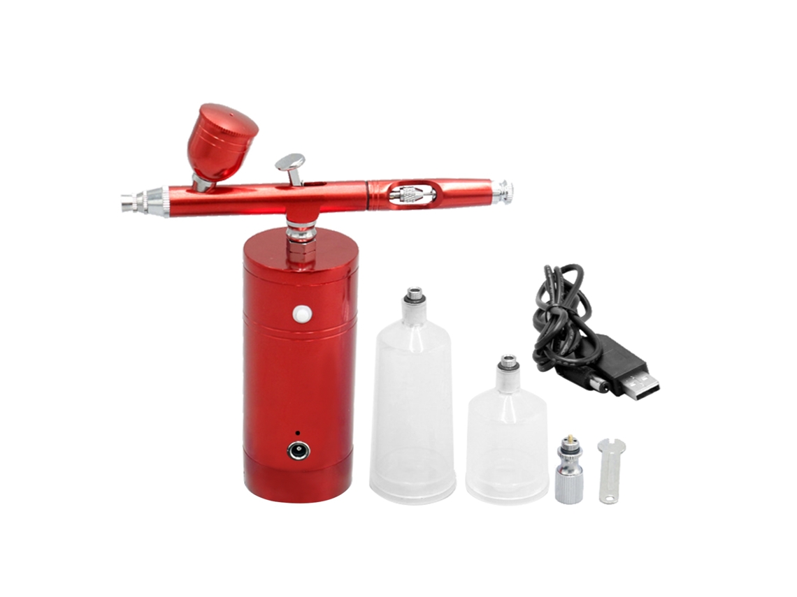 Kit De Aerógrafo Usb Portátil Recargable Con Compresor Para Maquillaje, Tatuajes Y Pintura De 0,3 Mm.