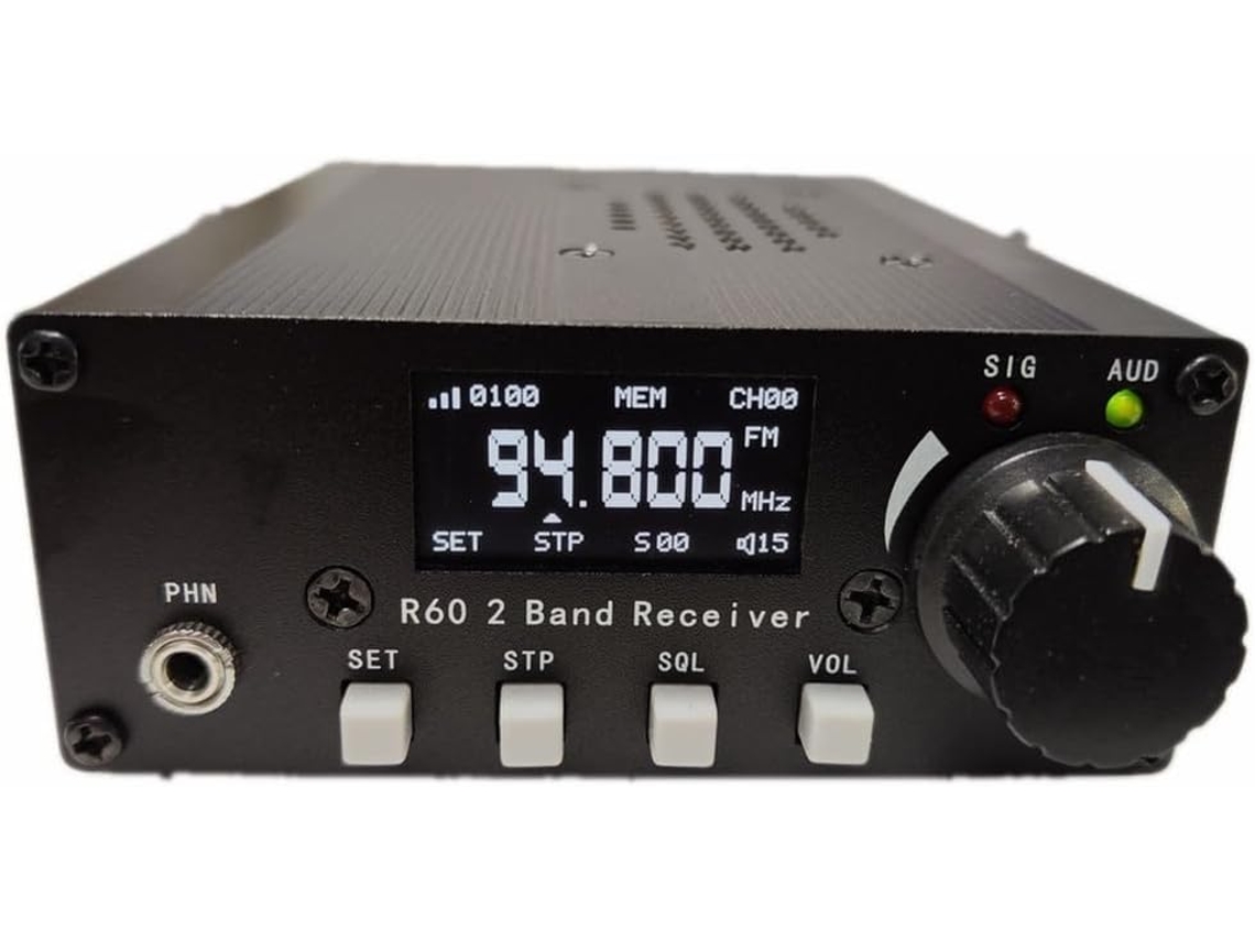 Receptor Pll De 2 Bandas Para Radio De Aviación Diy R60 Fm 88-108mhz Banda Aérea 118-136mhz
