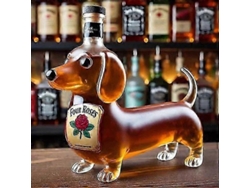 Botella De Whiskey Con Estatua De Dachshund, Decantador De Vidrio Decorativo Para Bar, Hogar Y Oficina E