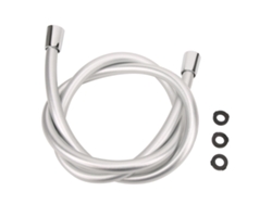 Canal de ducha flexible de PVC G1/2 pulg. 1,5 m portátil plateado