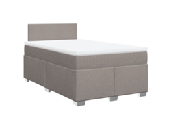 Maison Exclusive - Cama Box Spring Con Colchón Tela Gris Taupe 120x200 Cm