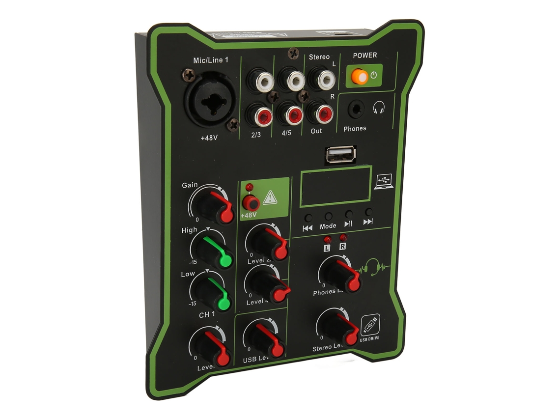 Mini Mezclador De Sonido Sin Pérdidas, 5 Canales, Bluetooth, Unidad Usb, Grabador Compacto Para Transmisión En Vivo.