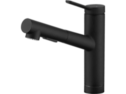 Grifo De Cocina Con Spray Retráctil, 2 Modos De Chorro, Giratorio 120°, Grifo Mixer De Sink, Monomando, Negro Mate