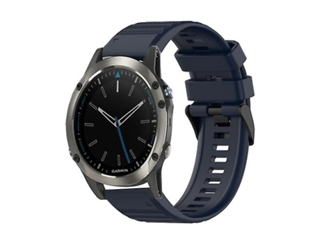 Correa para Garmin Quatix 5 Zafiro 22 mm Correa de Reloj de Silicona con Textura Horizontal con Herramienta de extracción Azul Marino VENISYMLIS
