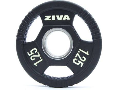 Disco de Musculación Redondo ZIVA Performance Negro y Amarillo (1.25 Kg)
