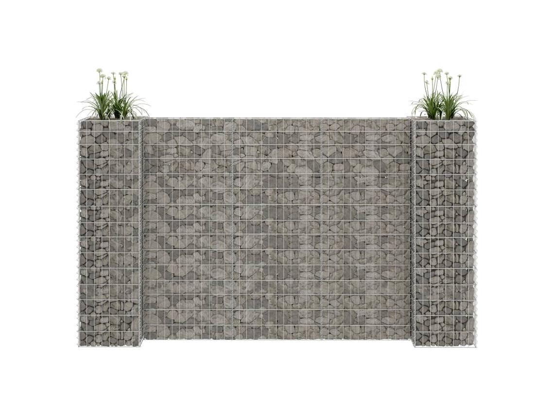Macetero/Gabión en Forma de H de Alambre de Acero 260X40X150 cm