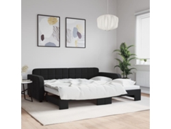 Sofá Cama Nido Terciopelo Negro 90x200 Cm