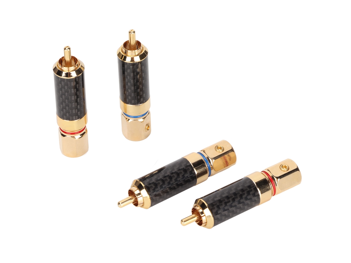 Conector de cable de altavoz con tornillos, Duos, cobre plateado