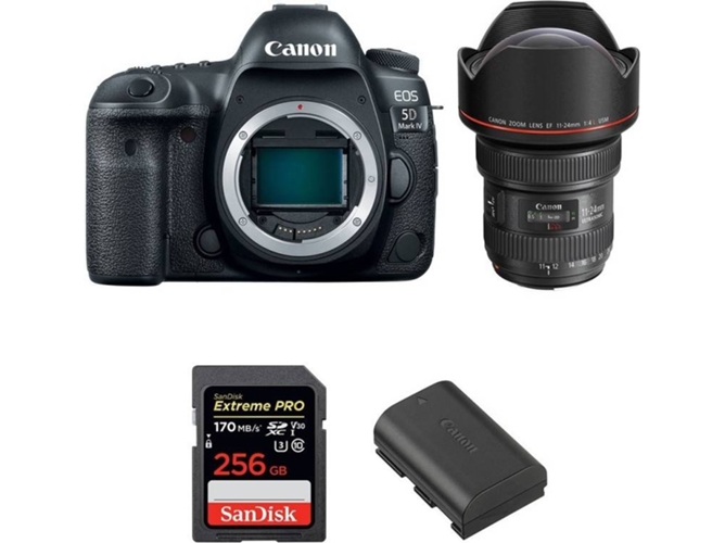 Kit Cámara Reflex CANON EOS 5D Mark IV + EF 11-24mm f/4L USM + SanDisk 256GB + LP-E6N