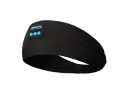 Auriculares Deportivos Bluetooth Negros Con Diadema Elástica Y Antifaz Inalámbrico Para Dormir Con Control De Volumen Usb.