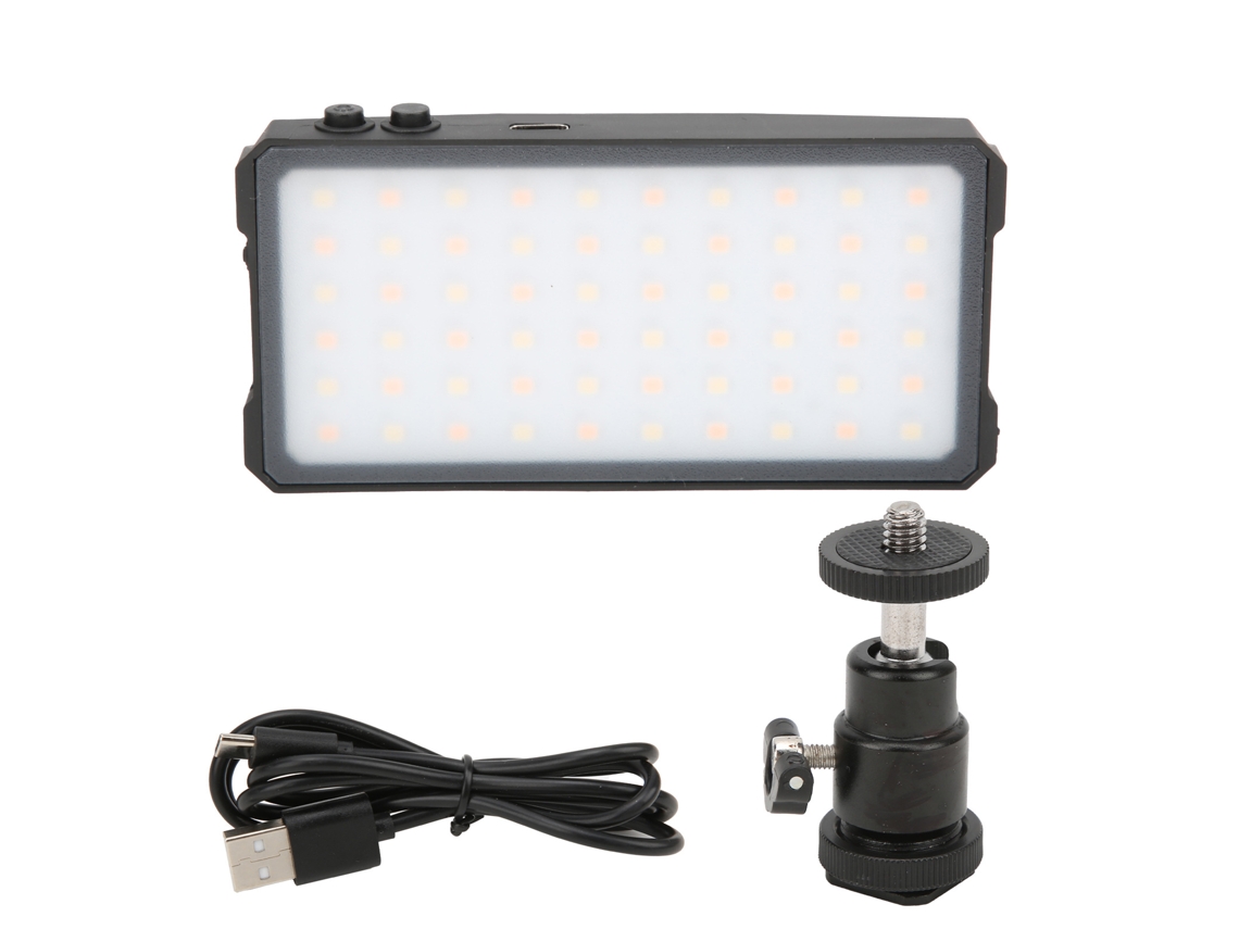 Panel Led Mini Bicolor 3000‑6500k Luz De Relleno Para Cámara Con Cabeza De Bolita Cold Shoe Manbily
