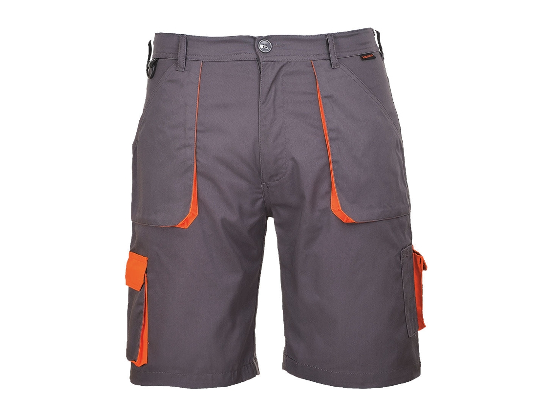 Bermudas Portwest en contraste, estilo cómodo, negras, talla M