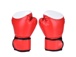 1 par de guantes de boxeo de cuero sintético para entrenamiento de sparring y saco de boxeo, color rojo