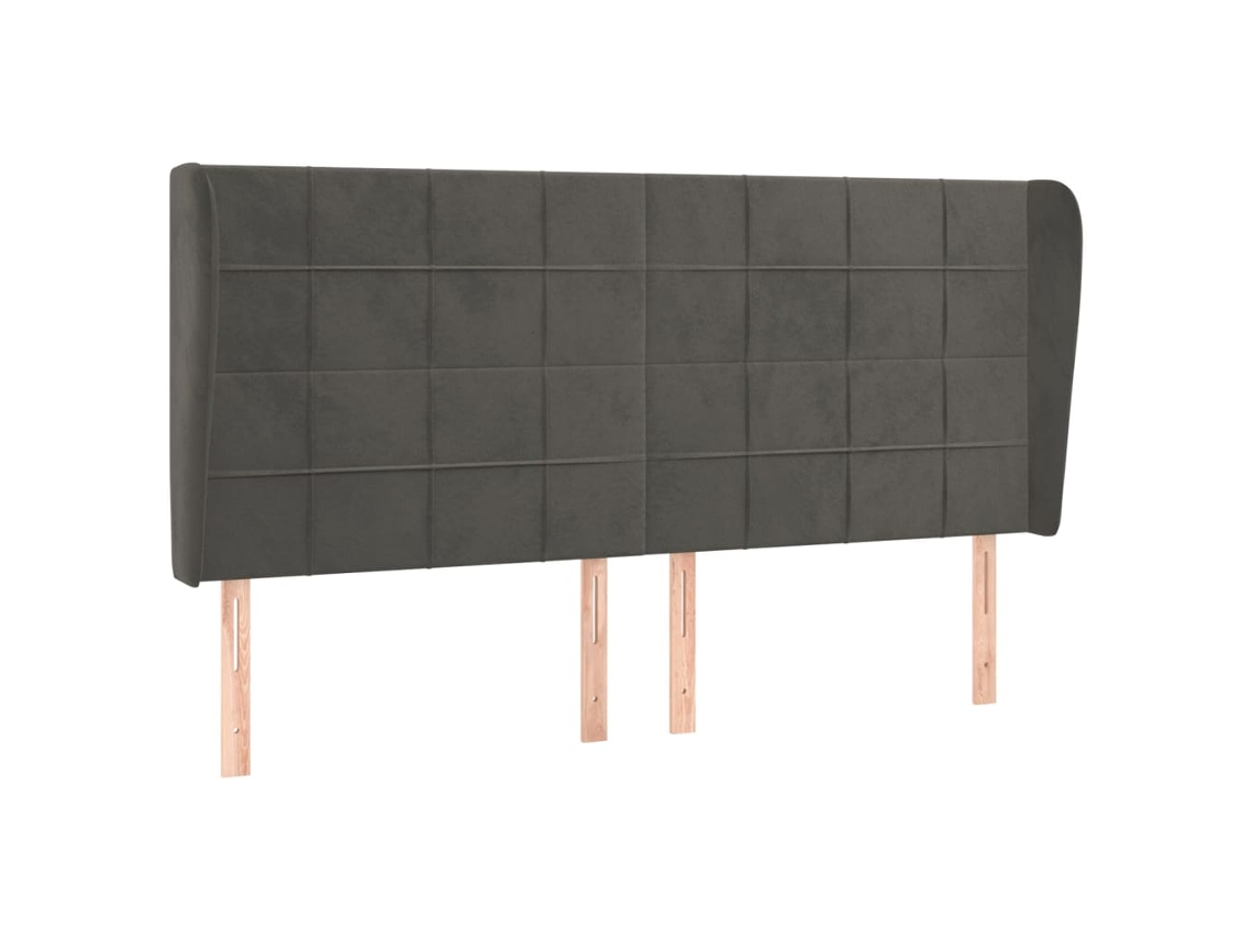 Maison Exclusive - Cabecero Con Orejas De Terciopelo Gris Claro 163x23x118/128 Cm