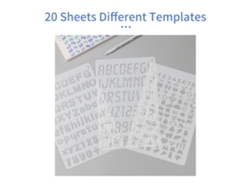 20 Plantillas Reutilizables De Pet Con Letras Y Números Para Dibujar, Hacer Álbumes De Recortes Y Decorar Manualidades, 175 X 261 Mm.