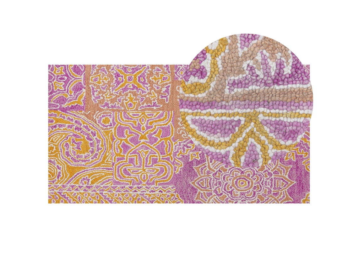 Alfombra BELIANI Avanos de Lana Multicolor 80x150