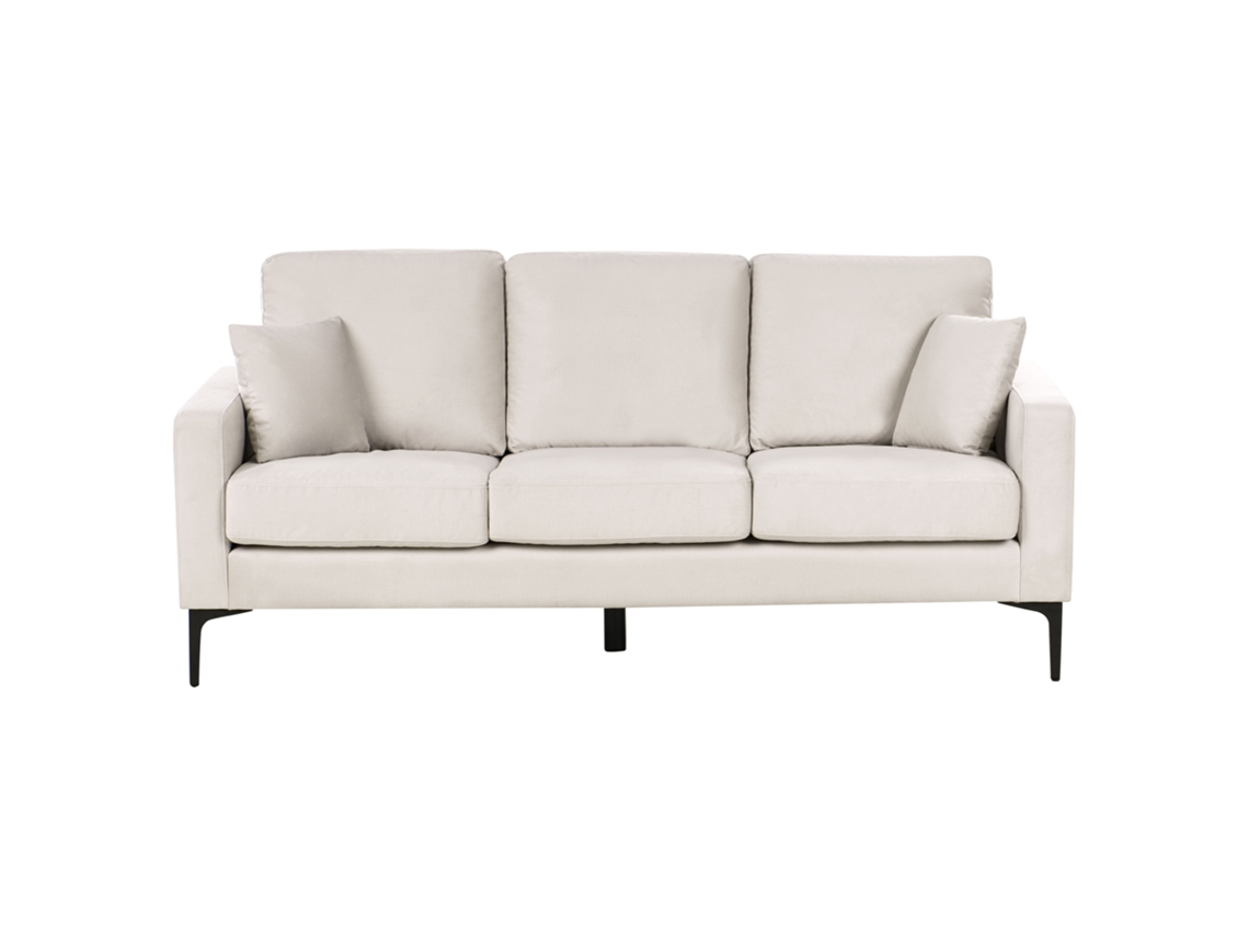 Sofá Beliani Gavle de 3 plazas en poliéster beige 183x78x83