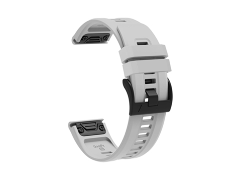 Correa de Silicona 26mm hebilla de liberación rápida para Garmin Fenix 7X - canoso