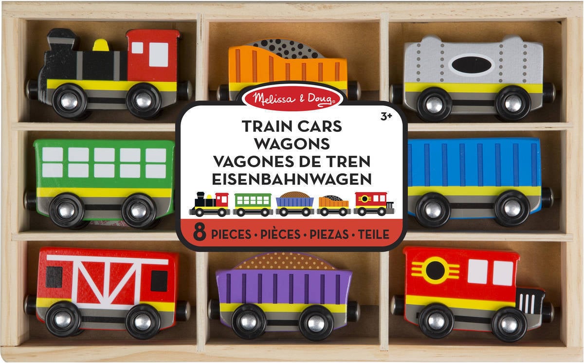 Melissa Doug Train cars juguetes trenes de maderacon 8 piezas 3+ años multicolor 15186