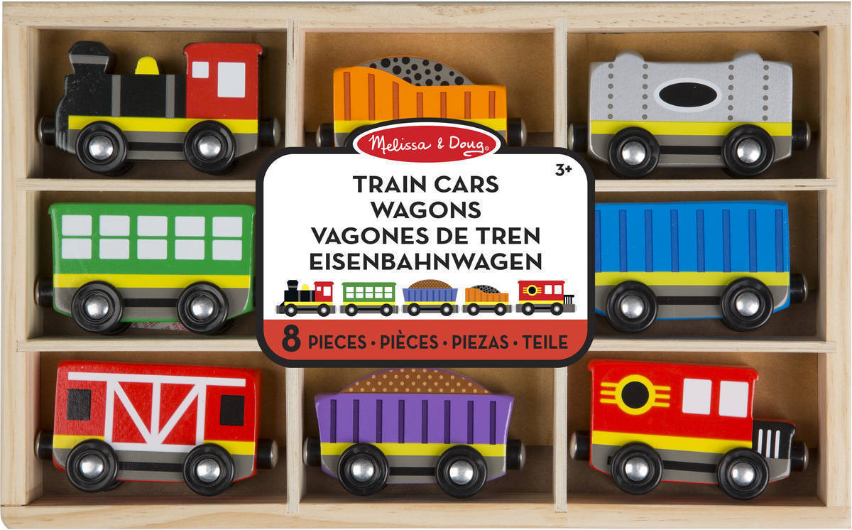 Melissa Doug Train cars juguetes trenes de maderacon 8 piezas 3+ años multicolor 15186