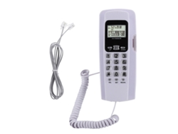 Mini Teléfono De Pared Con Pantalla Lcd Y Retroiluminación Para Hoteles, Hogares Y Oficinas - Blanco