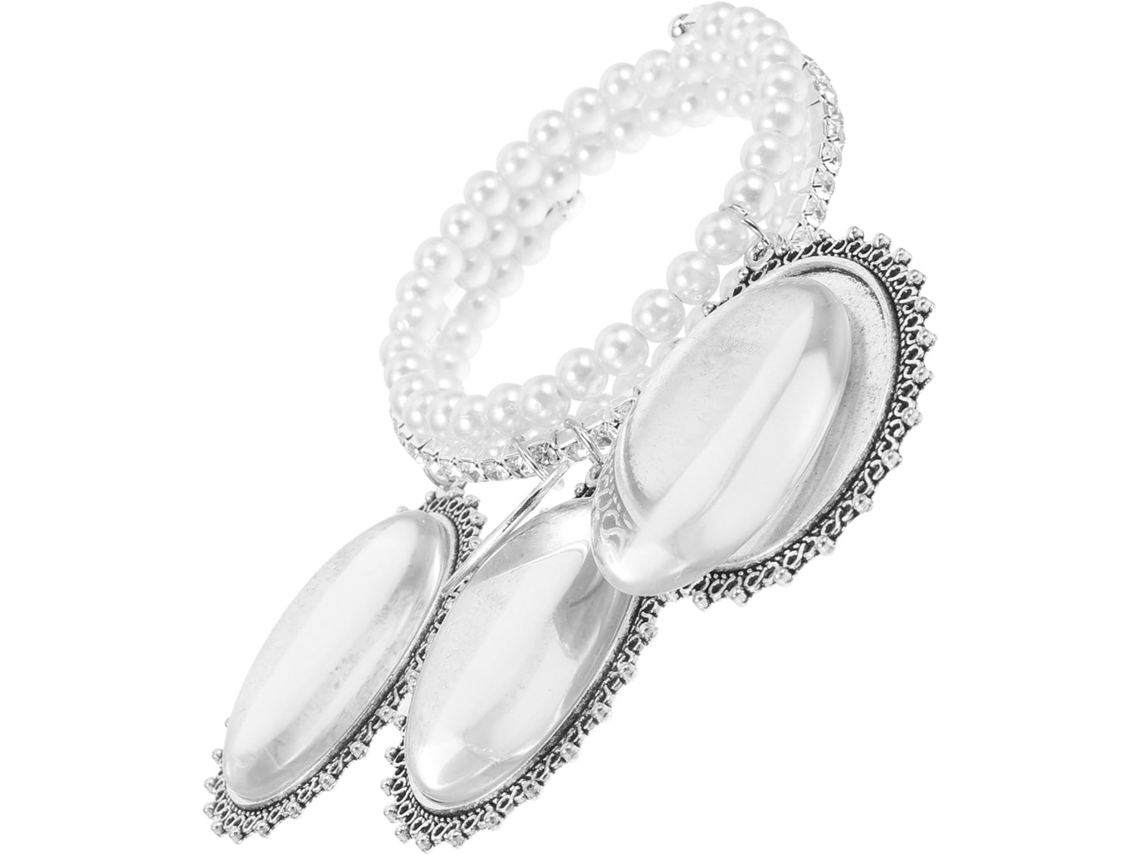 Elegante pulsera con cuentas de plata para celebraciones y bodas - Accesorio versátil - Delicado metal y plástico con colgante GOKOCO